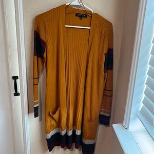 Orange stripe cardigan